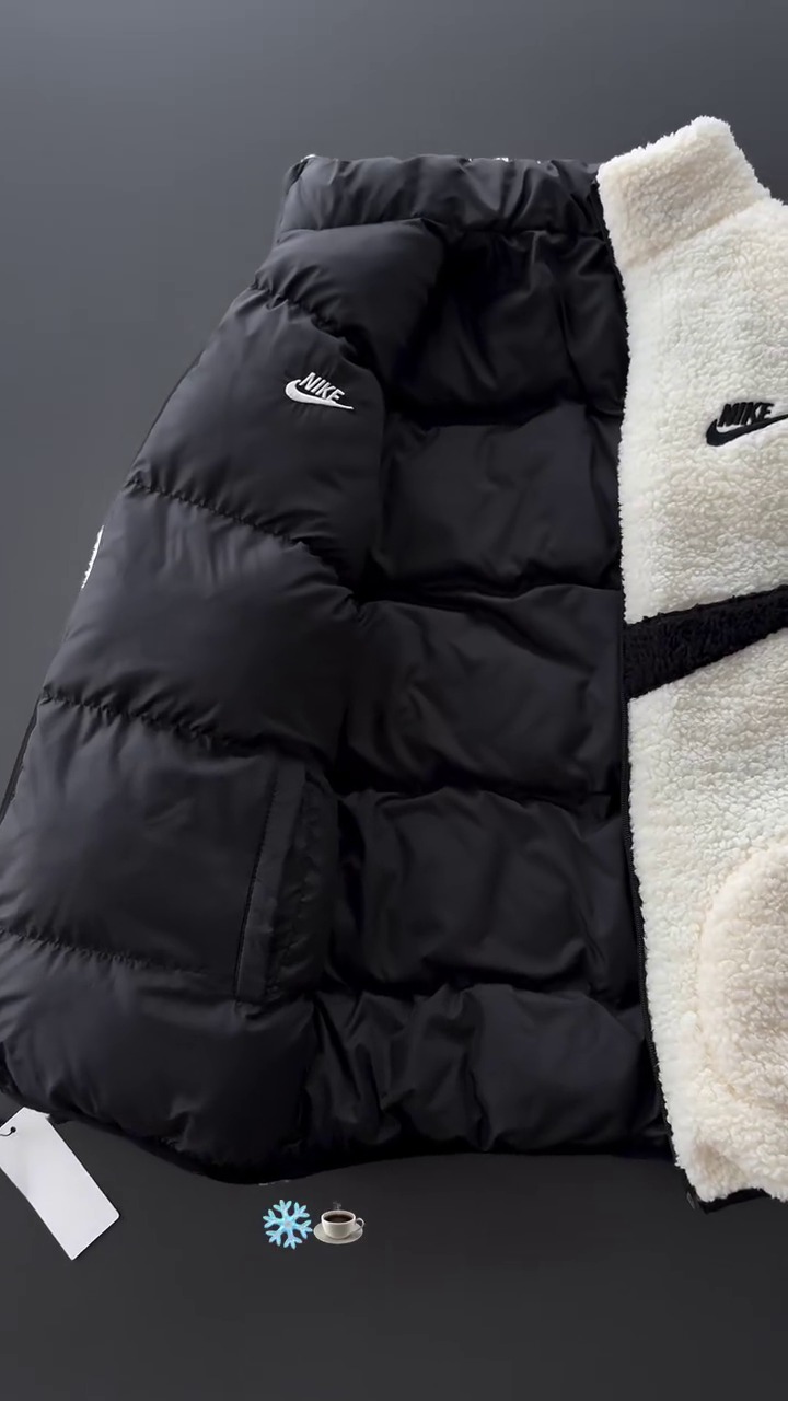 Swoosh Faux Shearling Fleece Reversible Jacket