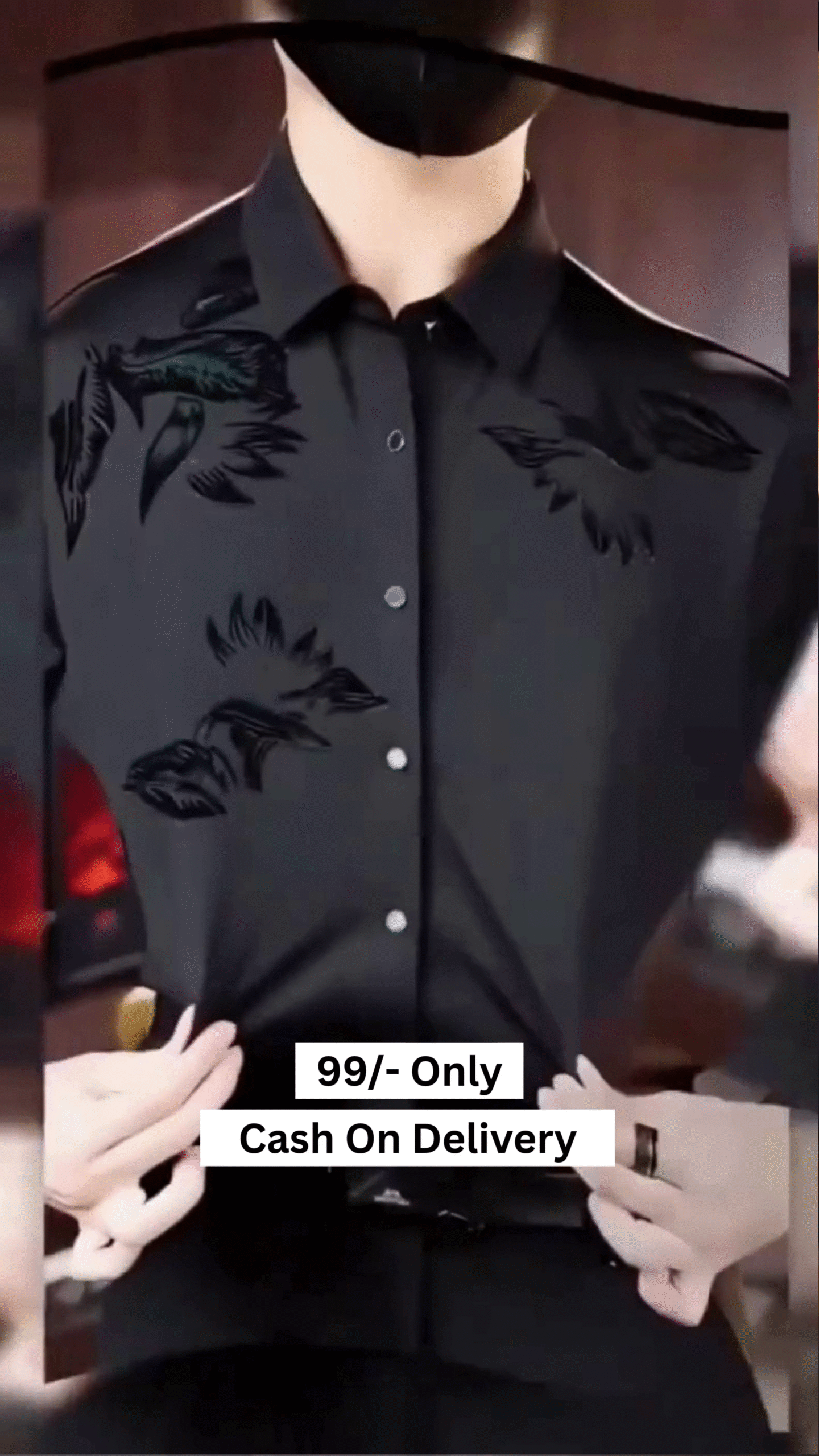 Men's Silk Satin Shirt Floral Slim Fit Long Sleeve Dress Shirt Casual Soft Shirt