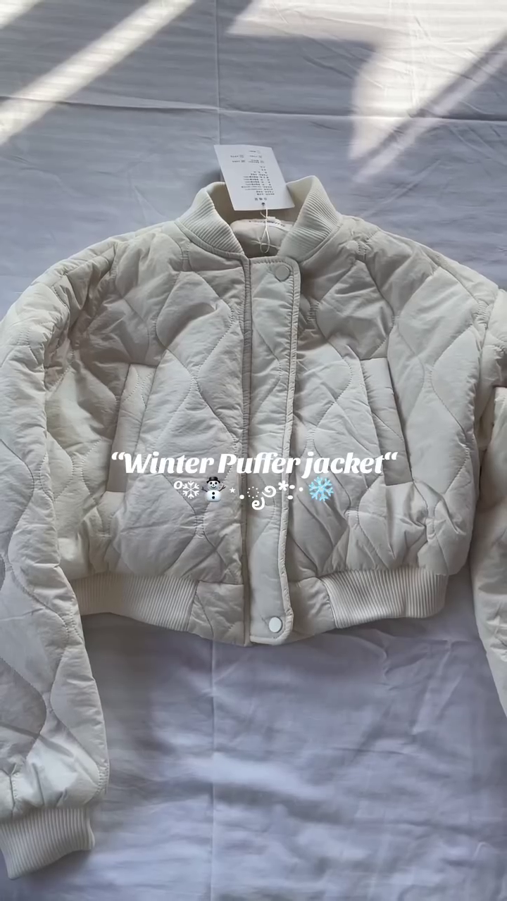 Classic White Quilted Winter Puffer Jacket