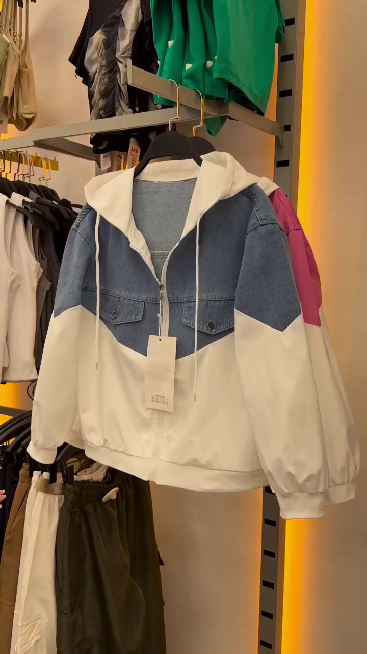 Denim & Nylon Hybrid Hoodie Jacket Streetwear Edition