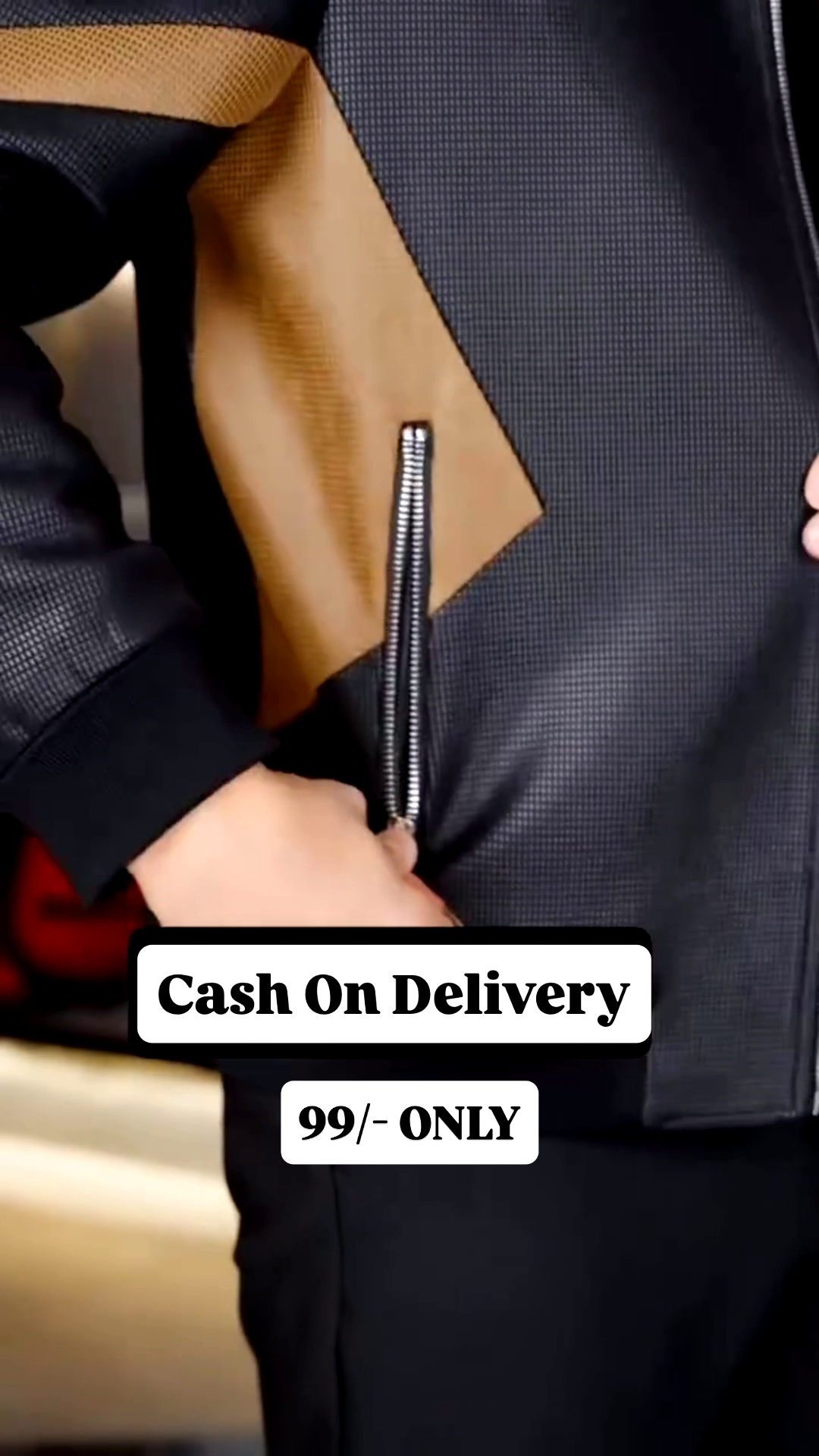 Premium Black & Tan Designer Winter Jacket for Men