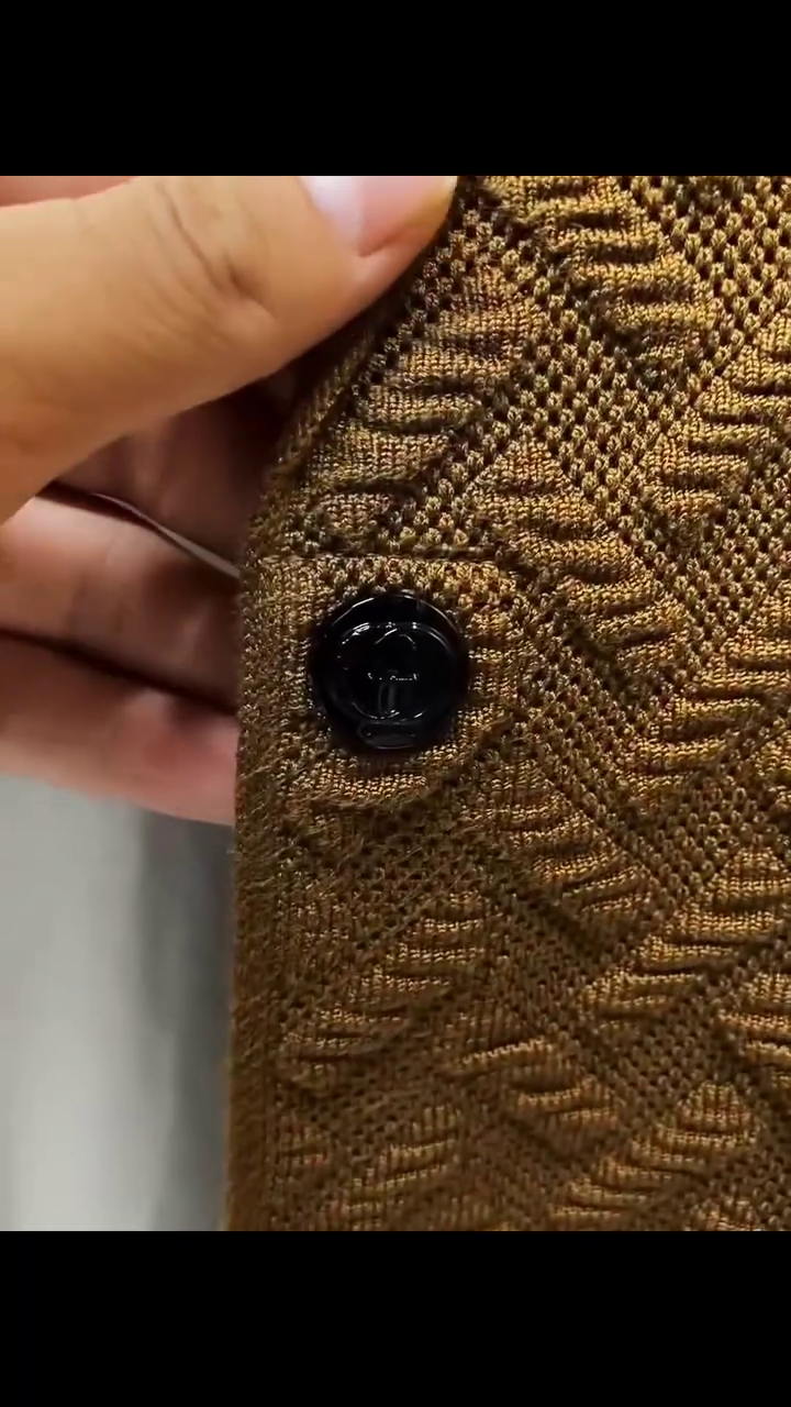 Textured Knit Brown Casual Blazer for Men