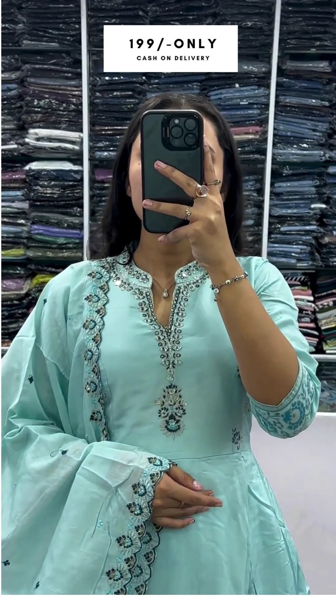 Beautiful Long Kurti And Palazzo Set Designer Indian Women's Kurta Pajama Dress