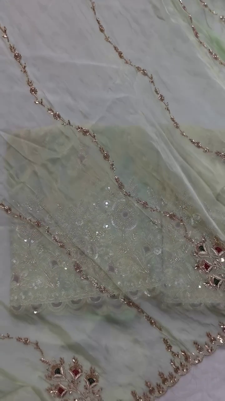 Heavy Stone Work Organza Pakistani Unstitched Suit