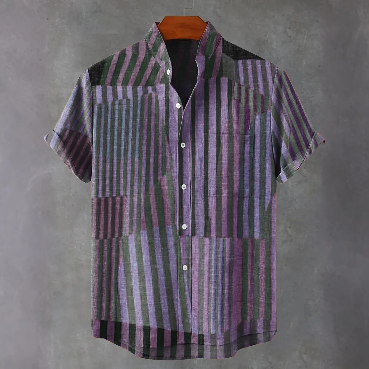 Abstract Stripe Art Vintage Print Casual Shirt