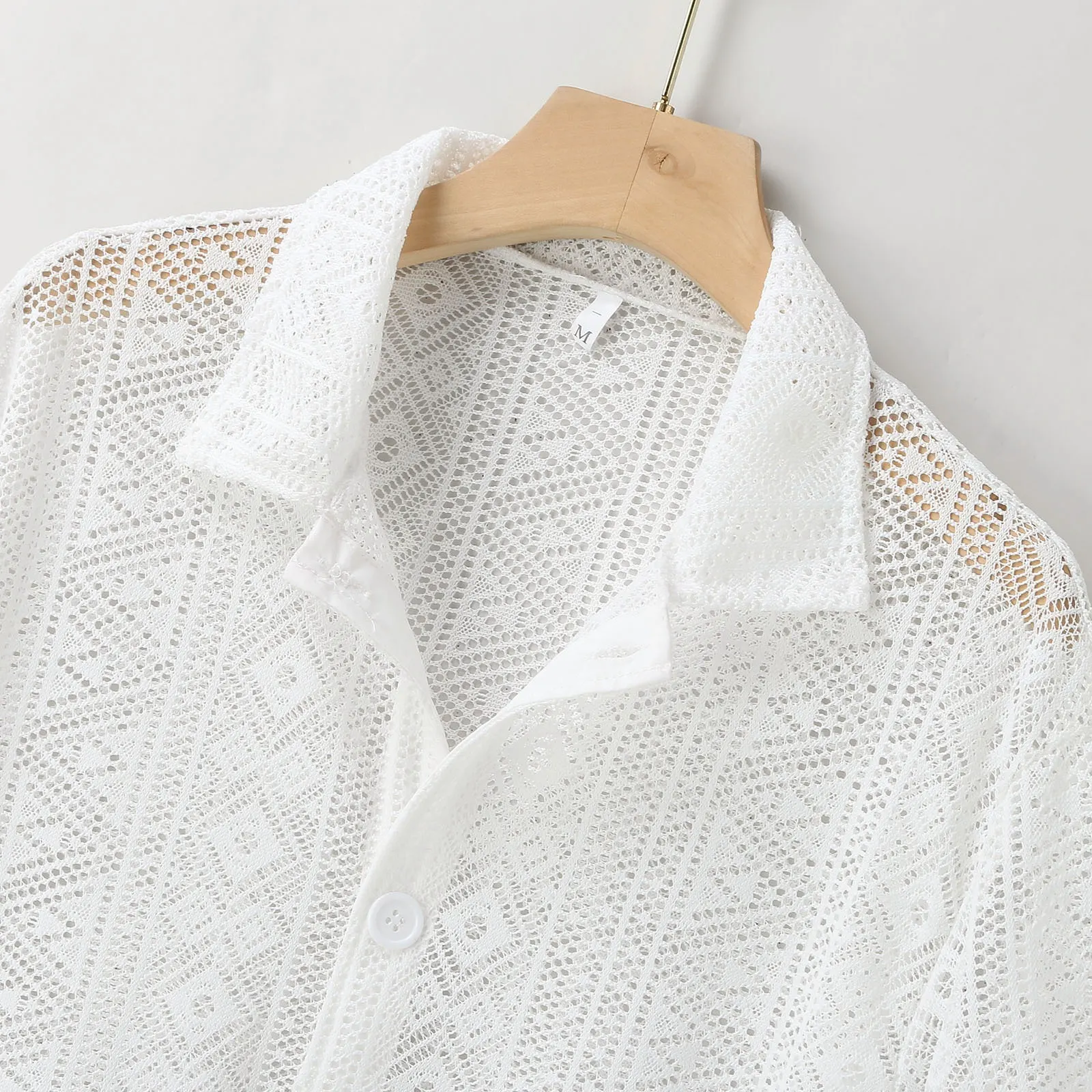 Gentleman's Vintage Geometric Lace Vacation Shirt