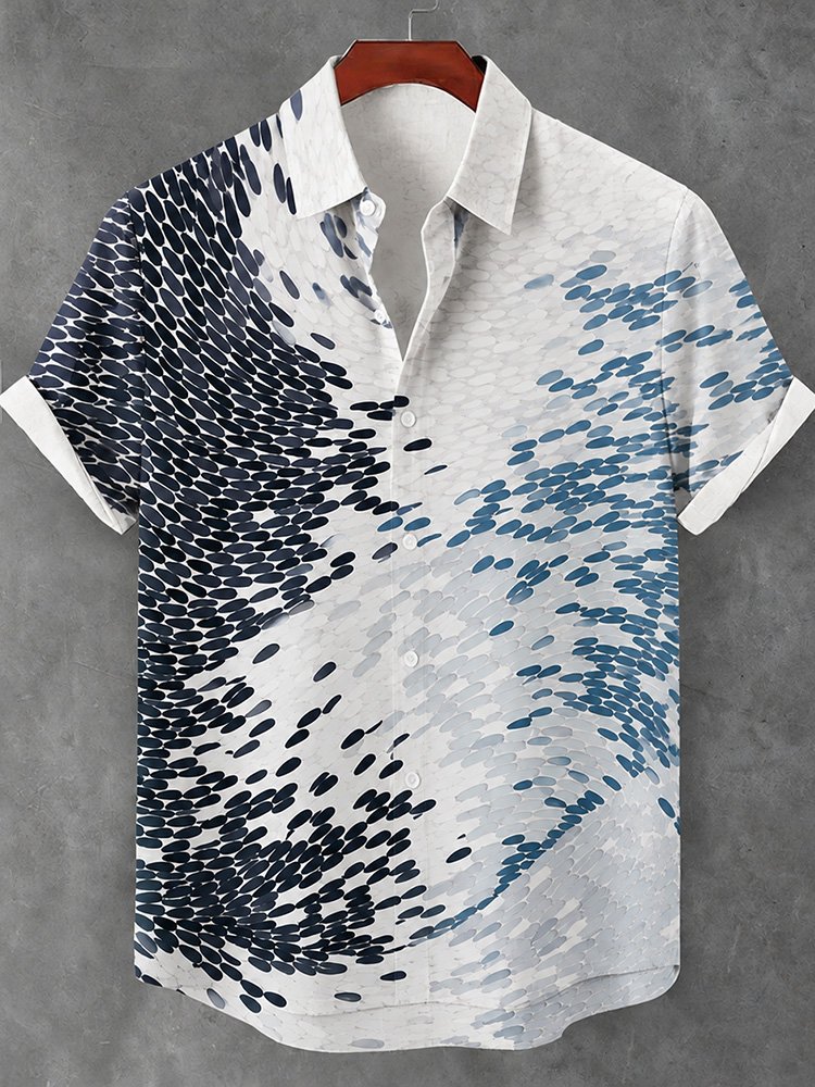 Japanese Art Disappearing Fish And Ocean Print Art Short-sleeved Shirt