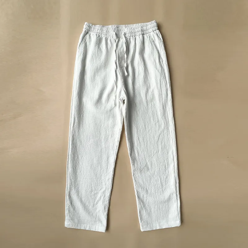 Men's Vintage Elastic Waist Drawstring Casual Linen Pants