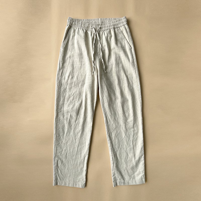 Men's Vintage Elastic Waist Drawstring Casual Linen Pants