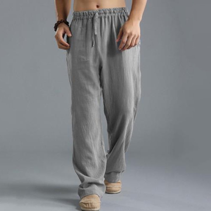 Men'S Vintage Drawstring Casual Linen Pants