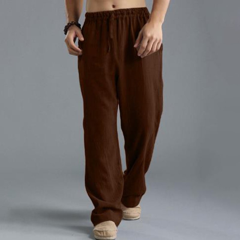 Men'S Vintage Drawstring Casual Linen Pants