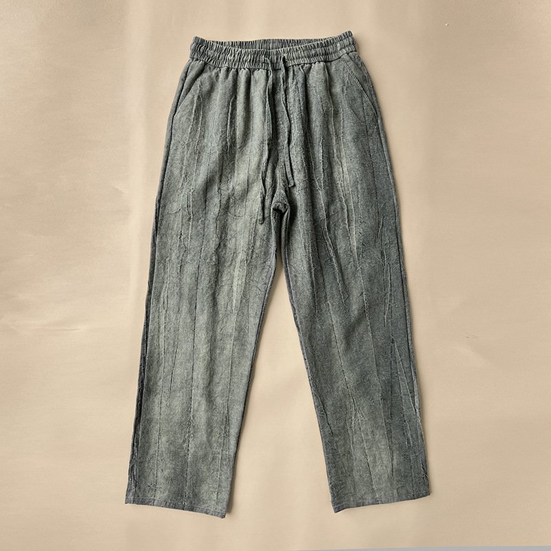 Men's Vintage Elastic Waist Pocket Casual Pants
