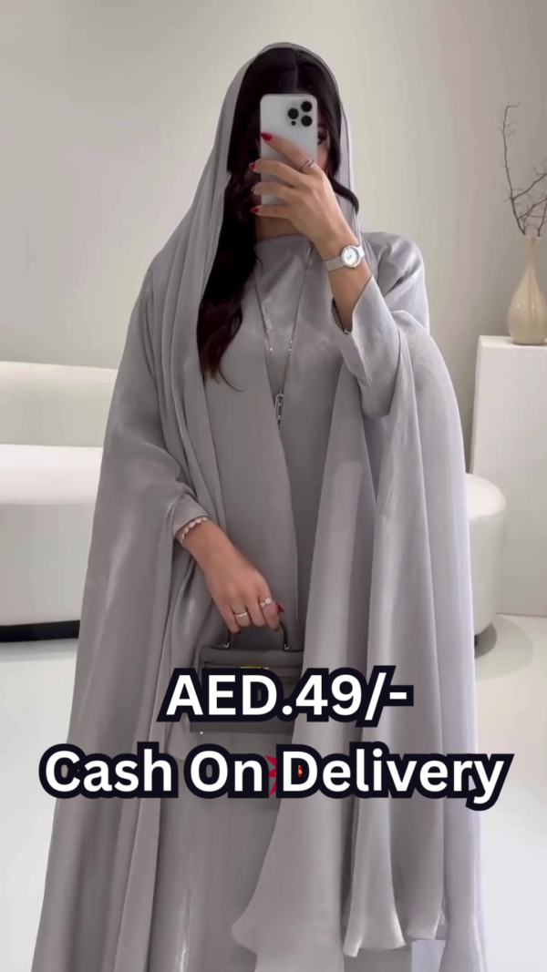 Abaya Long Robe Plain Design Bat Sleeve Kaftan Kimono Bright Satin Dubai Abaya