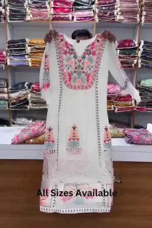 Embroidered Georgette Kurta Set