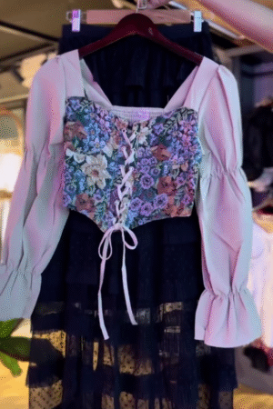 Party Puff Sleeves Floral Print Beige Top for Women – Grace with a Glam Touch
