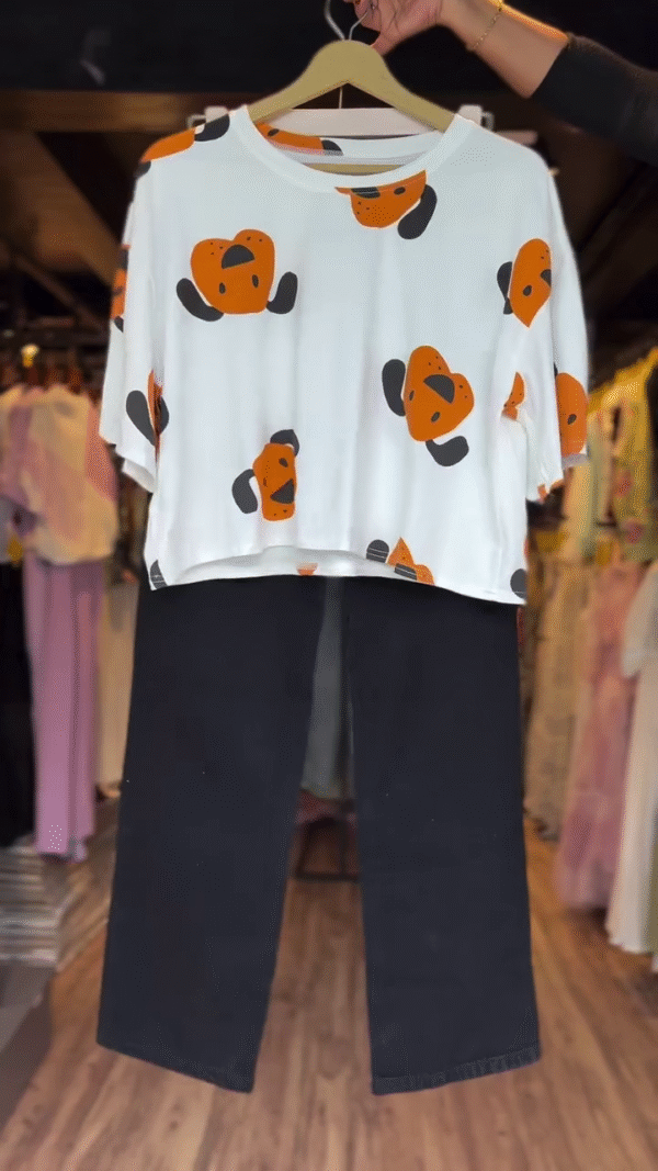 Clovia Cotton Printed Top with Pyjama Set – Sleep In Style, Lounge In Comfort