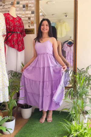 Women Fit and Flare Purple Knee Length Dress