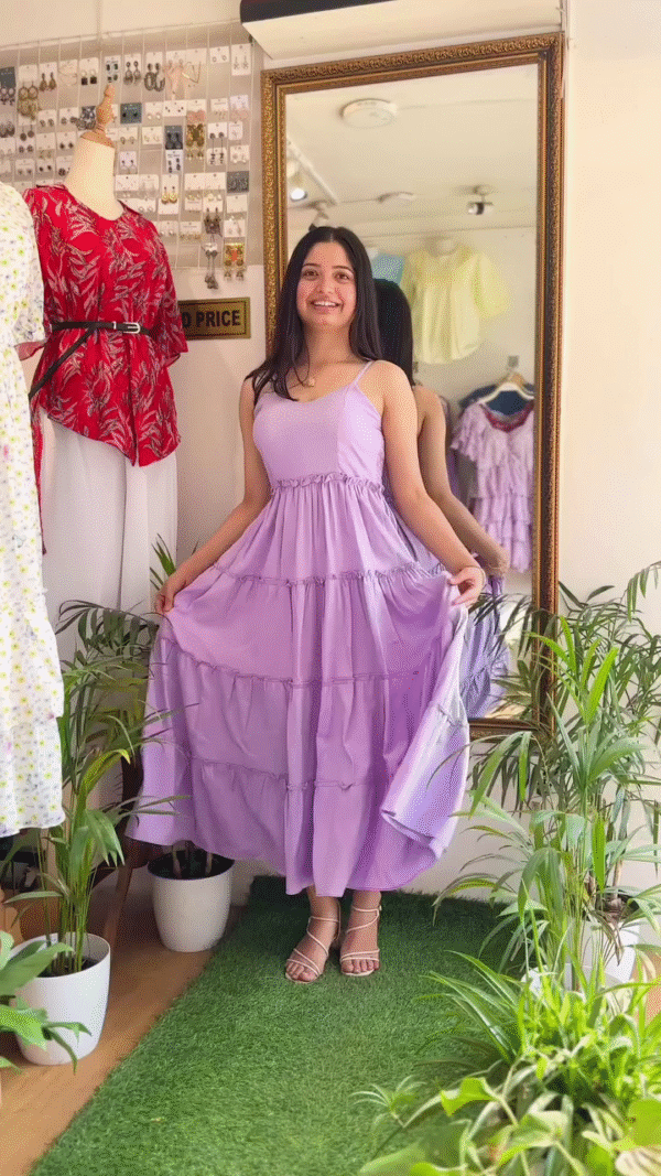 Women Fit and Flare Purple Knee Length Dress