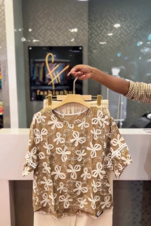 As It Happens Brown Floral Embroidered Blouse – Where Rustic Romance Meets Refined Style