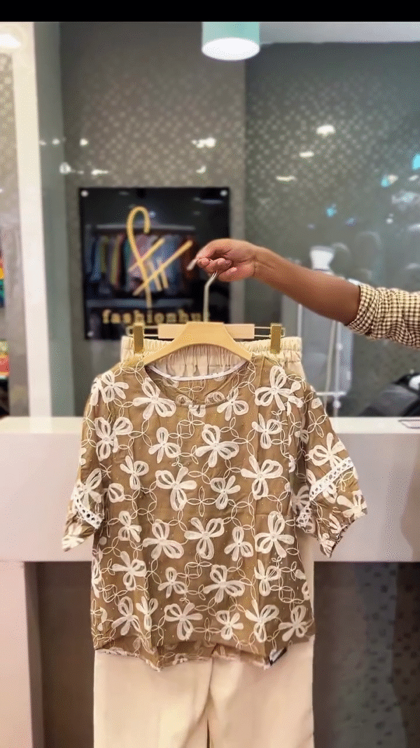 As It Happens Brown Floral Embroidered Blouse – Where Rustic Romance Meets Refined Style