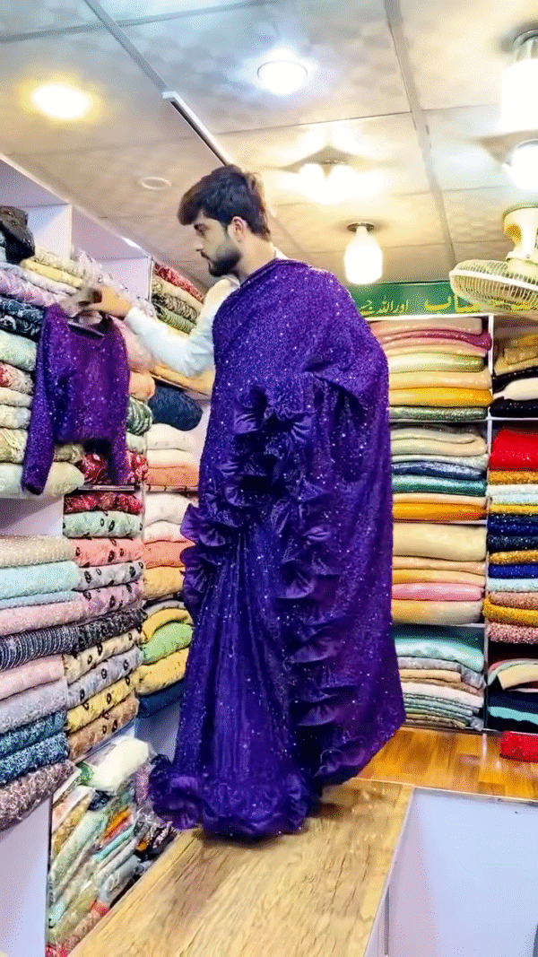 Purple Saree With Baahar-E-Siah Blouse – A Regal Statement of Grace