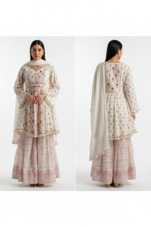 Women Georgette Kurta Palazzo Dupatta Set – Elegance, Comfort & Versatility in One Ensemble