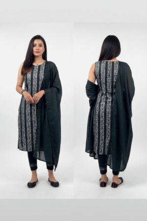 Elegant Ethnic Charm: Embroidered Rayon Kurta Pant Dupatta Set