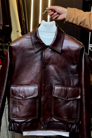 The Heritage Essential: Men’s Classic Cognac Brown Lambskin Leather Jacket