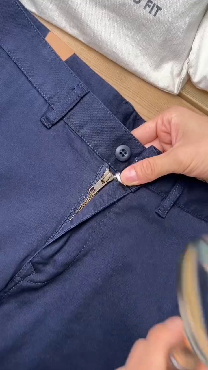 Men’s Navy Blue Slim-Fit Stretch Chino Pants - Image 4