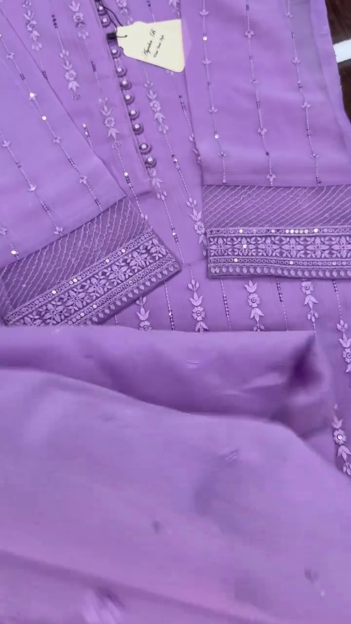 Pure Banarasi Mul Chanderi Unstitched Suit with Zari Embroidery Work - Image 4