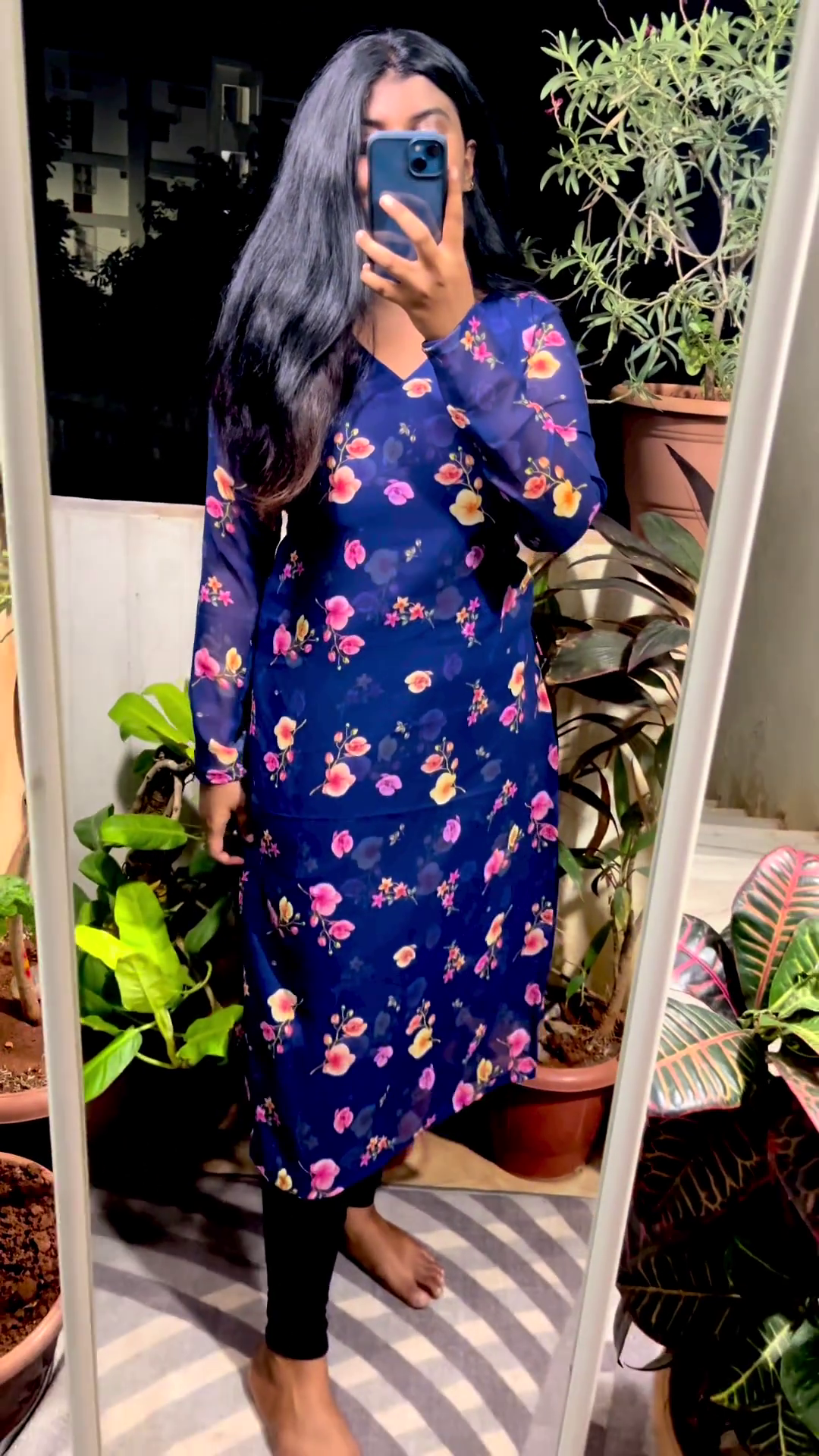 Present Floral Prtinted Georgette Black Coloured A-line Dress for Women||Gown|| - Image 5