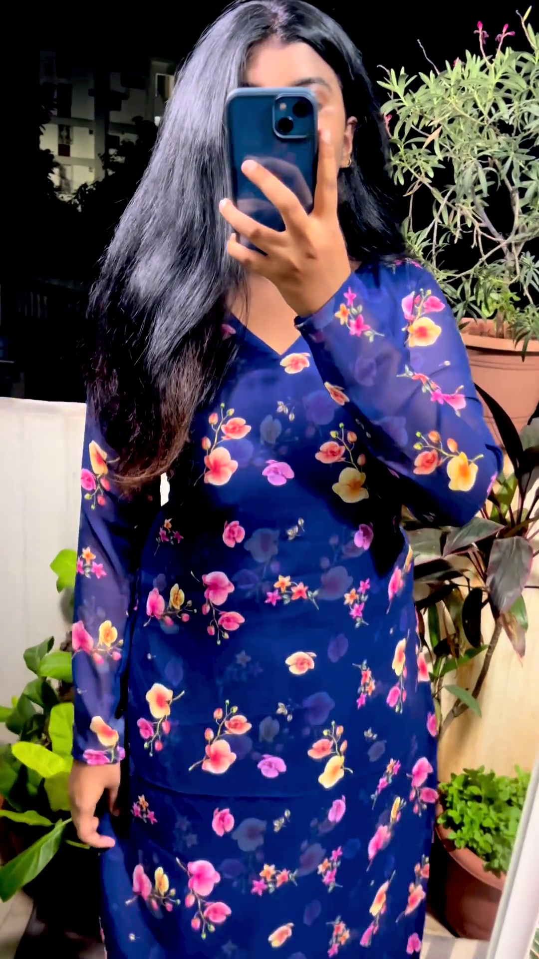 Present Floral Prtinted Georgette Black Coloured A-line Dress for Women||Gown|| - Image 3