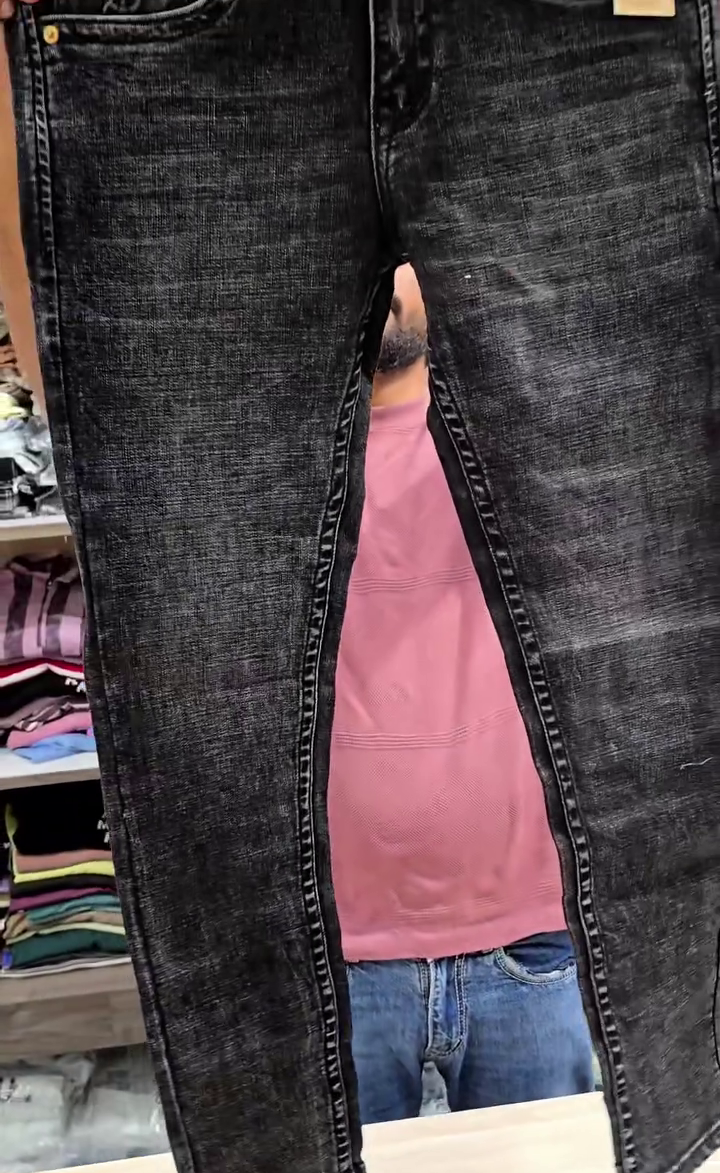 Fashion Men's Loose Baggy Fit Washed Jeans Non-Stretchable