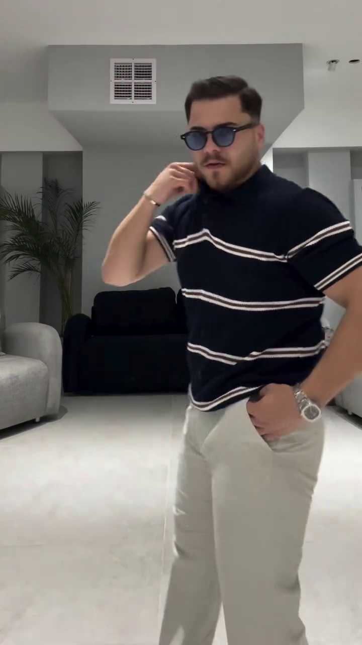 Men's 100% Cotton Regular Fit Striped Half Sleeve Polo T Shirts Plus - Image 2