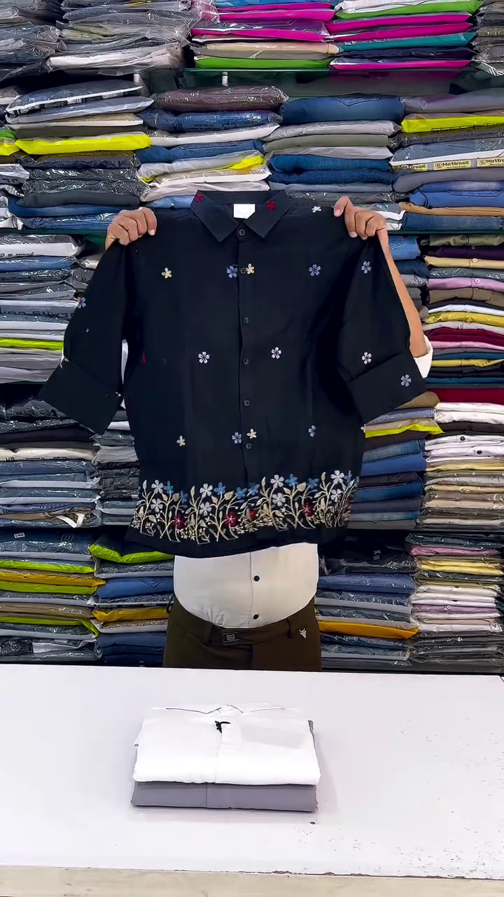 Floral Hand Embroidered Shirt - Image 5