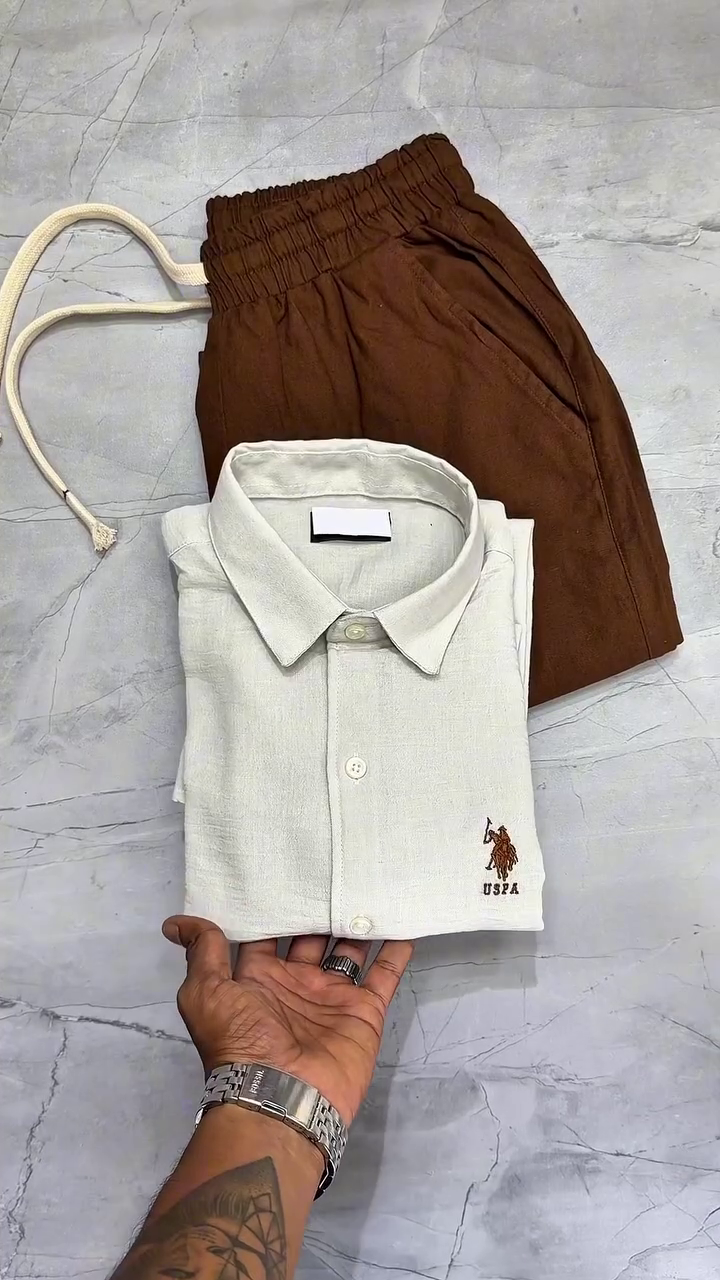 Men Manhattan Fit Spread Collar Solid Cotton Casual Shirt - Image 6