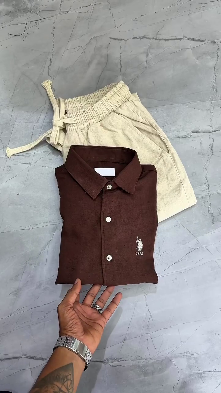 Men Manhattan Fit Spread Collar Solid Cotton Casual Shirt - Image 4