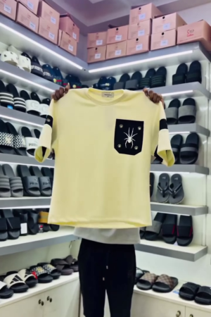 Spider Printed Round Neck Cotton T-shirt