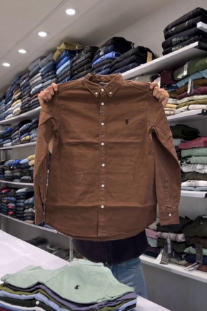 Tailored Fit Button-Down Collar Corduroy Pure Cotton Casual Shirt