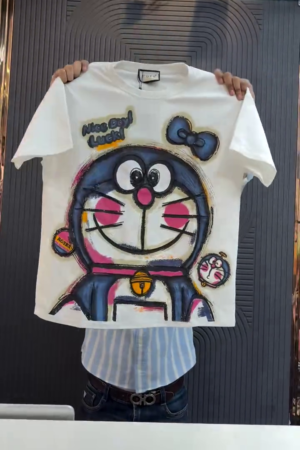 Women Doremon Graphic Printed Cotton T-shirt