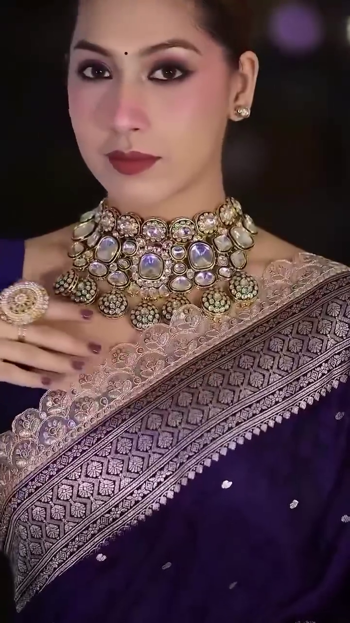Embellished Embroidered Saree With Blouse Piece - Image 8