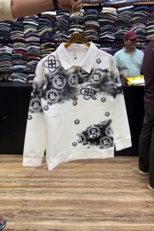 Men Printed Polo Collar Pure Cotton T-shirt