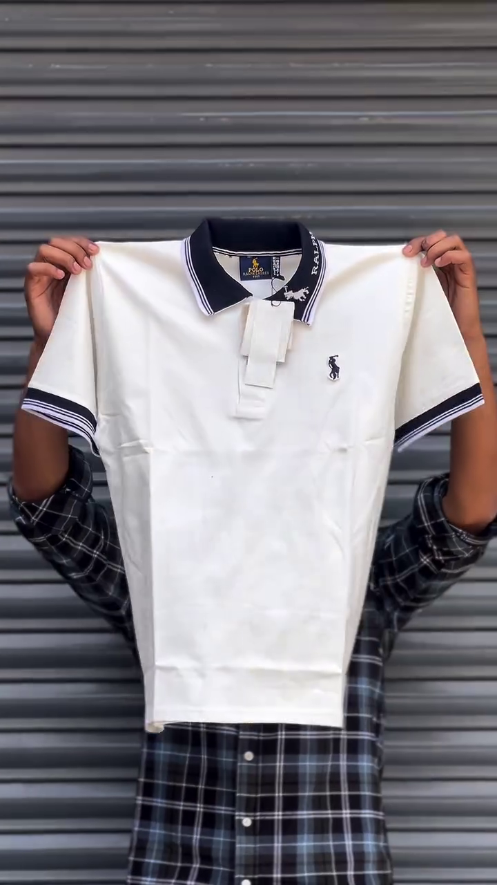 Polo Collar Pure Cotton Slim Fit T-shirt