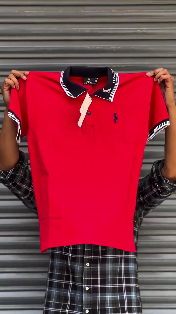 Polo Collar Pure Cotton Slim Fit T-shirt - Image 6
