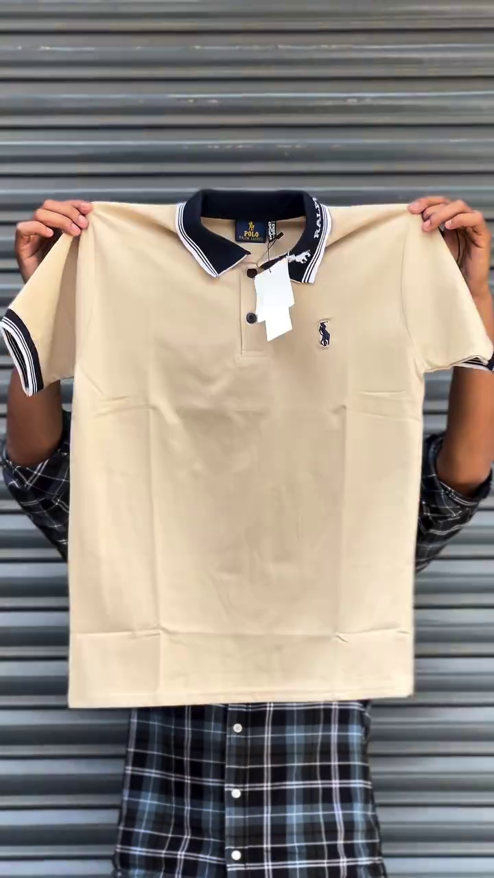 Polo Collar Pure Cotton Slim Fit T-shirt - Image 4