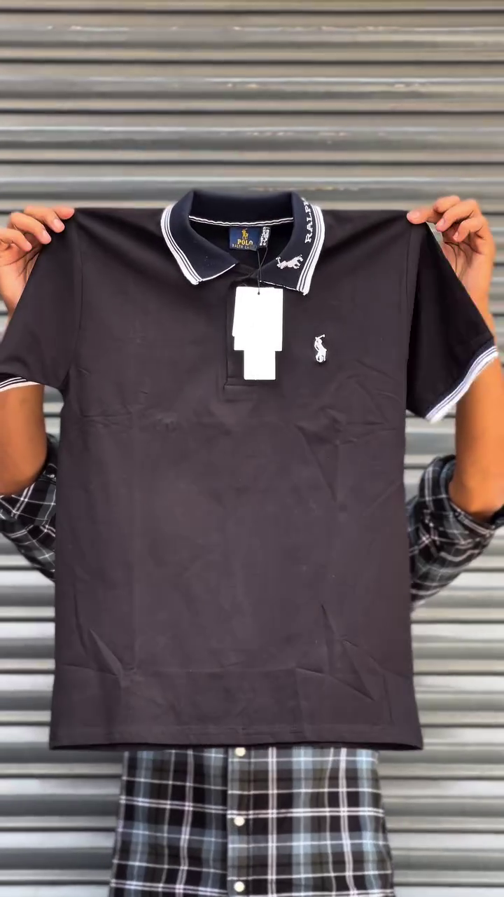 Polo Collar Pure Cotton Slim Fit T-shirt - Image 3