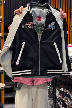 Cool Dragon Sukajan Jacket Tiger Embroidered Jackets For Men Japanese Winter Windbreaker Mens Casual Coat