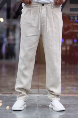 The Lifestyle Co Linen Relaxed-Fit Regular Trousers
