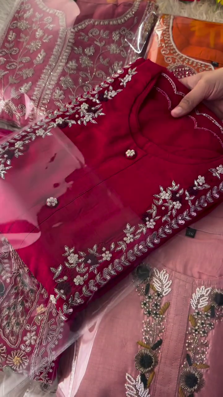 Co-Ord Set for Women | Full 2 Pcs Top & Bottom in Pure Cotton Flex with Heavy Embroidery Work - Image 4