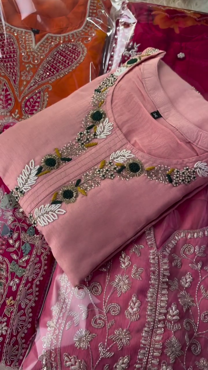 Co-Ord Set for Women | Full 2 Pcs Top & Bottom in Pure Cotton Flex with Heavy Embroidery Work - Image 3